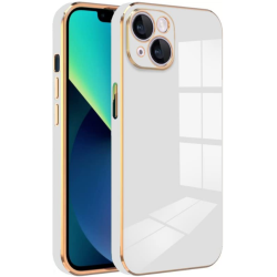 Bodycell Gold Plated - Θήκη Σιλικόνης Apple iPhone 14 - White (5206015069246)