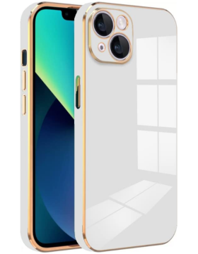 Bodycell Gold Plated - Θήκη Σιλικόνης Apple iPhone 14 - White (5206015069246)