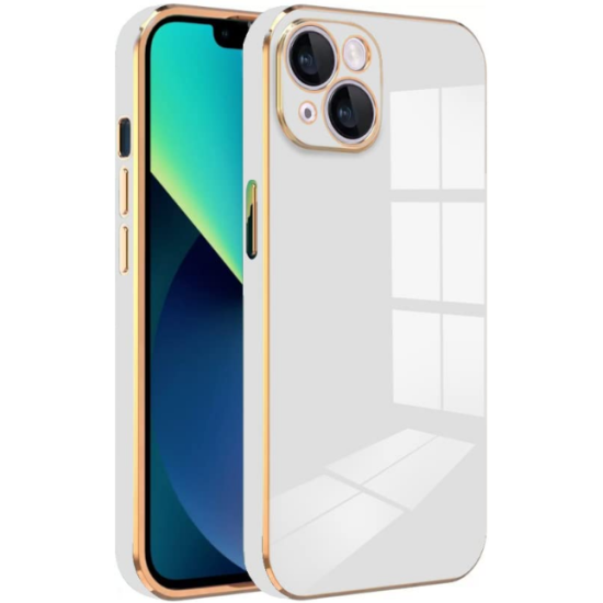 Bodycell Gold Plated - Θήκη Σιλικόνης Apple iPhone 14 - White (5206015069246)