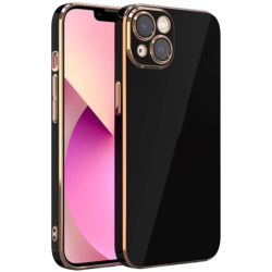 Bodycell Gold Plated - Θήκη Σιλικόνης Apple iPhone 13 - Black (5206015069130)