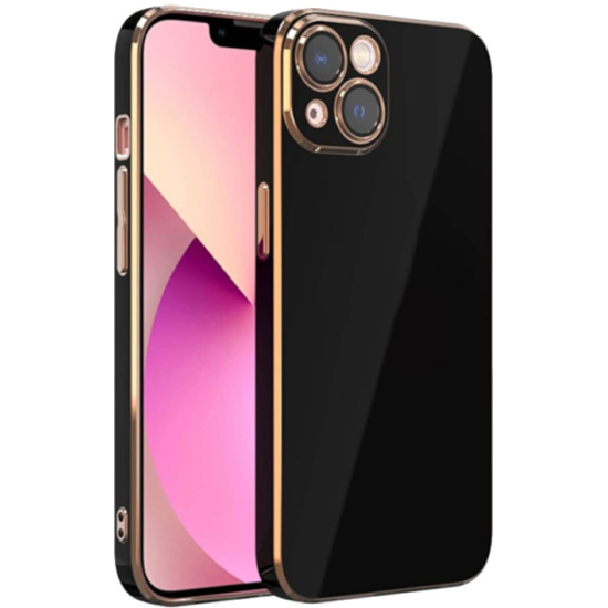 Bodycell Gold Plated - Θήκη Σιλικόνης Apple iPhone 13 - Black (5206015069130)