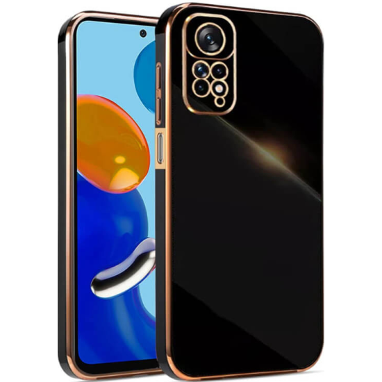 Bodycell Gold Plated - Θήκη Σιλικόνης Xiaomi Redmi Note 11 / 11S - Black (5206015070037)