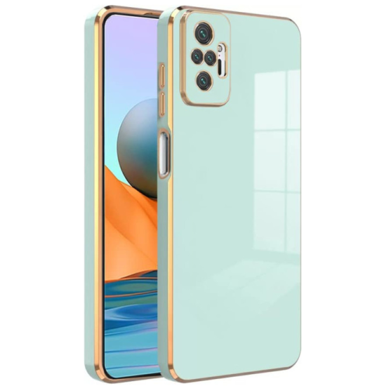 Bodycell Gold Plated - Θήκη Σιλικόνης Xiaomi Redmi Note 10 Pro - Mint Green (5206015069956)