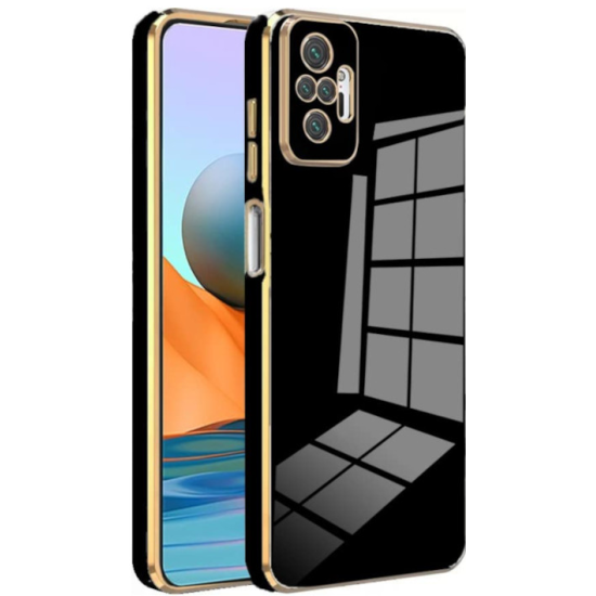 Bodycell Gold Plated - Θήκη Σιλικόνης Xiaomi Redmi Note 10 Pro - Black (5206015069949)