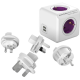 Allocacoc PowerCube Rewirable USB - Πολύπριζο με 4 Υποδοχές Type-F 1500W / 4 Βύσματα US / EU / UK / AU/CN / 2 x USB-A 10.5W - Orchid Purple - 2 Έτη Εγγύηση (1700/DERUPC)