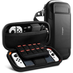 Spigen Pouch Rugged Armor Pro - Σκληρή Θήκη / Τσάντα Sleeve για Nintendo Switch / Switch OLED με Ενσωματωμένη Θήκη για Apple AirTag 2 / 1 - Black (AFA04021)