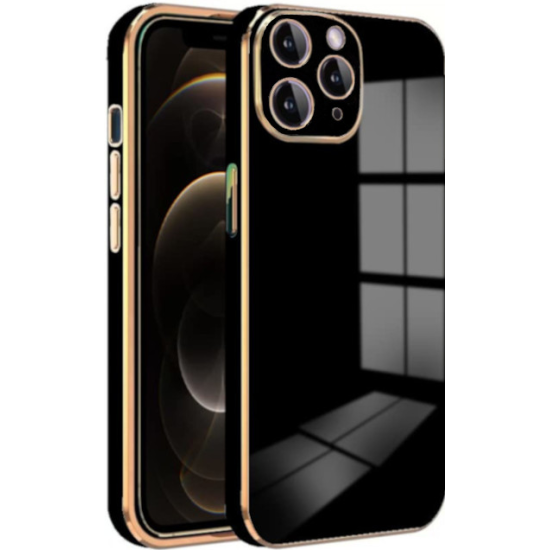 Bodycell Gold Plated - Θήκη Σιλικόνης Apple iPhone 11 Pro Max - Black (5206015069017)