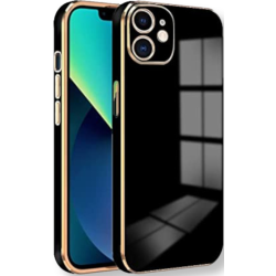 Bodycell Gold Plated - Θήκη Σιλικόνης Apple iPhone 12 - Black (5206015069048)