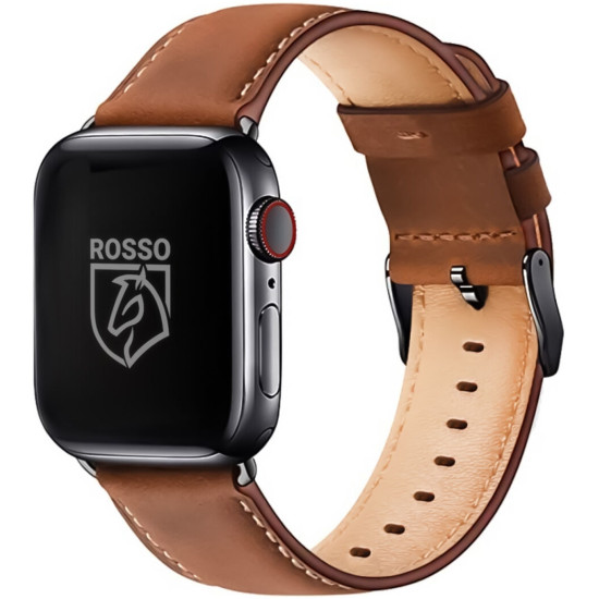 Rosso Deluxe Strap - Δερμάτινο Λουράκι Apple Watch SE/11/10/9/8/7/6/5/4 (42/41/40mm) - Brown (8719246388088)