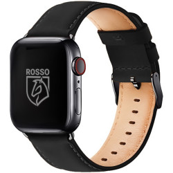 Rosso Deluxe Strap - Δερμάτινο Λουράκι Apple Watch Ultra/SE/11/10/9/8/7/6/5/4 (49/46/45/44mm) - Black (8719246388095)