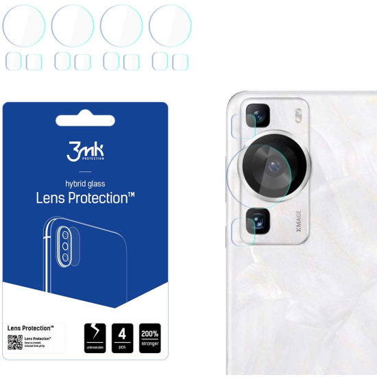 3MK Hybrid Glass Camera Protector - Αντιχαρακτικό Υβριδικό Προστατευτικό Γυαλί για Φακό Κάμερας Huawei P60 - 4 Τεμάχια (5903108522243)