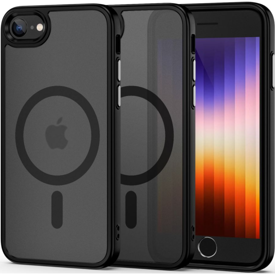 Tech-Protect MagMat - Σκληρή Ημιδιάφανη Θήκη MagSafe Apple iPhone SE 2022 / 2020 / 8 / 7 - Matte Black (9490713933121)