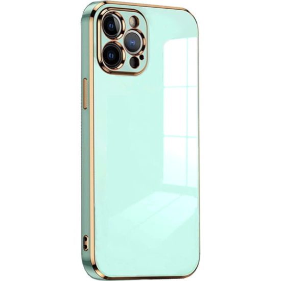 Bodycell Gold Plated - Θήκη Σιλικόνης Apple iPhone 13 Pro Max - Mint Green (5206015069208)
