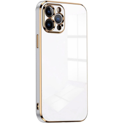 Bodycell Gold Plated - Θήκη Σιλικόνης Apple iPhone 14 Pro Max - White (5206015069338)