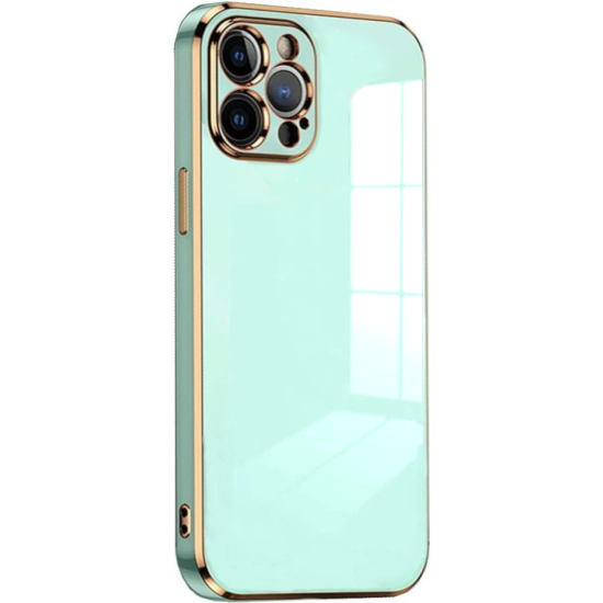 Bodycell Gold Plated - Θήκη Σιλικόνης Apple iPhone 14 Pro Max - Mint Green (5206015069321)
