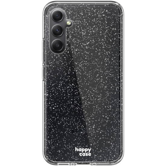 HappyCase Διάφανη Θήκη Σιλικόνης Samsung Galaxy A34 - Glitter Print (8719246382536)
