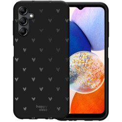 HappyCase Θήκη Σιλικόνης Samsung Galaxy A14 - Hearts Print Black (8719246398964)