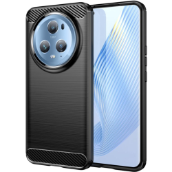 Techsuit Carbon Silicone - Θήκη Σιλικόνης Honor Magic5 Pro - Black (5949419064003)