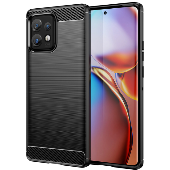 Techsuit Carbon Silicone - Θήκη Σιλικόνης Motorola Edge 40 Pro / Edge Plus 2023 - Black (5949419063945)
