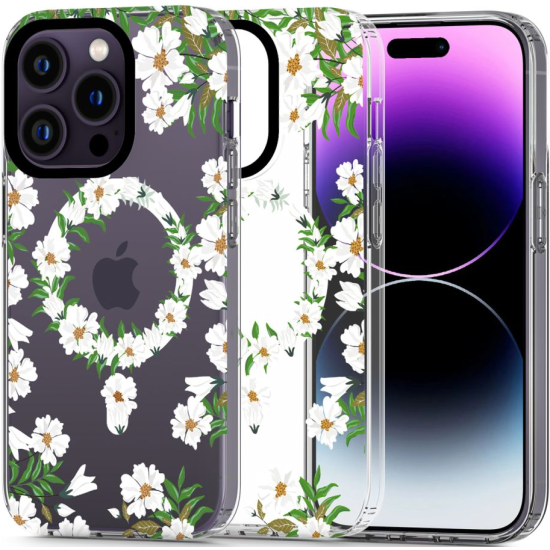 Tech-Protect MagMood - Σκληρή Θήκη MagSafe Apple iPhone 14 Pro - White Daisy (9490713935804)