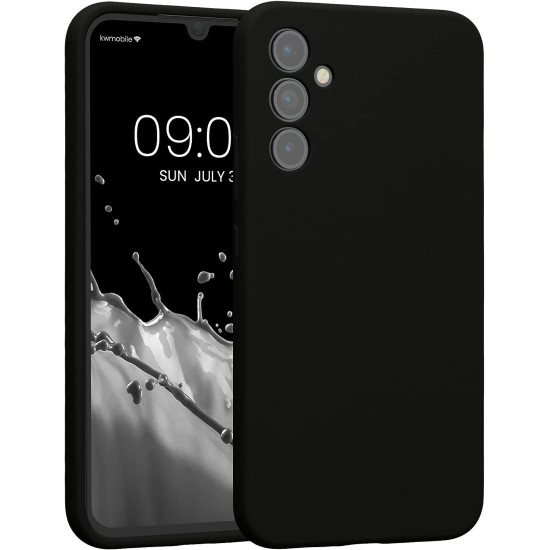 KWmobile Soft Flexible Rubber Cover - Θήκη Σιλικόνης Samsung Galaxy A34 με Πλαίσιο Κάμερας - Black (60807.01)