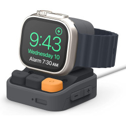 Elago W9 Stand Ultra Apple Watch Charging Station - Βάση Σιλικόνης για Φορτιστή Apple Watch Ultra2/Ultra1/SE/10/9/8/7/6/5/4/3/2/1 (49/46/45/44/42/41/40/38mm) & Samsung Galaxy Watch 5 / 5 Pro - Dark Gray (EST-WT9-ULTRA-DGY)