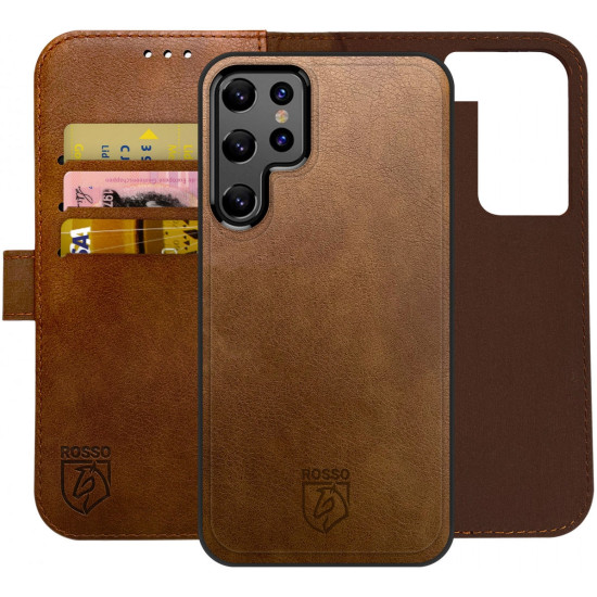 Rosso Element 2 in 1 - PU Θήκη Πορτοφόλι Samsung Galaxy S22 Ultra 5G - Brown (8719246344749)
