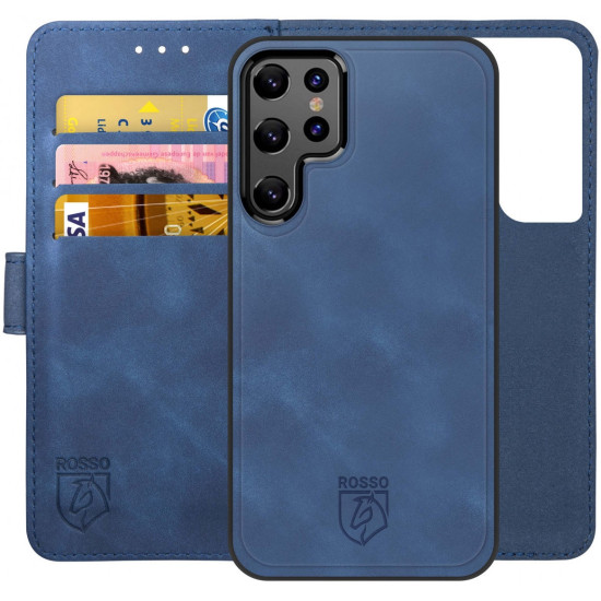 Rosso Element 2 in 1 - PU Θήκη Πορτοφόλι Samsung Galaxy S22 Ultra 5G - Blue (8719246344756)