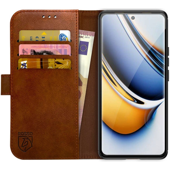 Rosso Element PU Θήκη Πορτοφόλι Realme 11 Pro Plus - Brown (8719246398858)