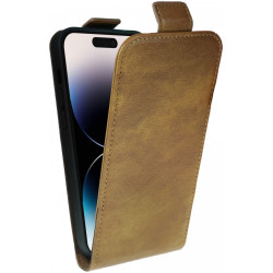 Rosso Element Vertical Flip Case - Flip Θήκη Πορτοφόλι Apple iPhone 14 Pro - Brown (8719246407000)