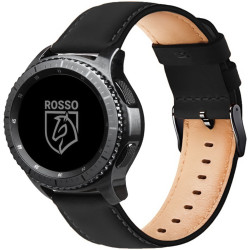 Rosso Deluxe Strap - Universal Δερμάτινο Λουράκι για Smartwatches (22mm) - Black (8719246388057)