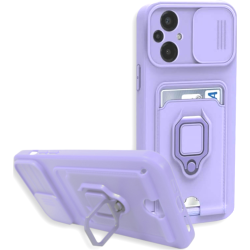 Bodycell Multifunction - Ανθεκτική Θήκη Xiaomi Poco M5 με Λουράκι Λαιμού / Κάλυμμα Κάμερας / Ring Holder / Υποδοχή Κάρτας - Purple (5206015015595)