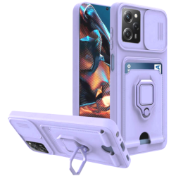 Bodycell Multifunction - Ανθεκτική Θήκη Xiaomi Redmi Note 12 Pro 5G / Poco X5 Pro με Λουράκι Λαιμού / Κάλυμμα Κάμερας / Ring Holder / Υποδοχή Κάρτας - Purple (5206015015885)