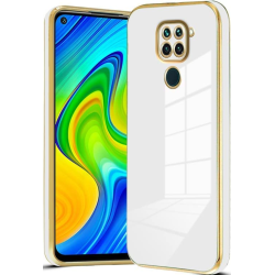 Bodycell Gold Plated - Θήκη Σιλικόνης Xiaomi Redmi Note 9 - White (5206015070143)
