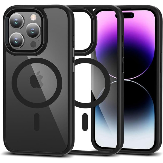 Tech-Protect MagMat - Σκληρή Διάφανη Θήκη MagSafe Apple iPhone 15 Pro - Black / Clear (9490713936481)