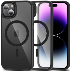Tech-Protect MagMat - Σκληρή Διάφανη Θήκη MagSafe Apple iPhone 15 - Black / Clear (9490713936467)