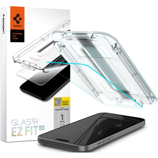 Spigen Tempered Glass GLAS.tR EZ Fit HD - Αντιχαρακτικό Γυαλί Οθόνης Apple iPhone 16 Plus / 15 Plus - Clear (AGL06887)