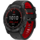 Tech-Protect Iconband Pro - Λουράκι Σιλικόνης Garmin Fenix 3/5X/3HR/5X Plus/6X/6X Pro/7X/8 (51mm) - Black / Red (9319456605082)