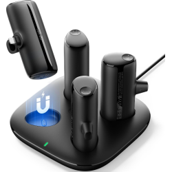 Viyisi G007P Charging Dock with 4 Lightning / iPhone Portable Chargers - Μαγνητικός Σταθμός Φόρτισης με 4 x PowerBank / Φορητές Μπαταρίες Φόρτισης με Ενσωματωμένο Lightning - 4 x 5000mAh - 20W - Black (5200260000627)