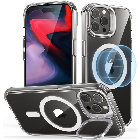 Θήκη Apple iPhone 15 Pro Max - ESR Classic Kickstand Hybrid HaloLock Διάφανη Ανθεκτική με MagSafe - Clear (4894240176566)