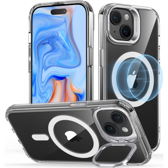 ESR Classic Kickstand Hybrid HaloLock - Διάφανη Ανθεκτική MagSafe Θήκη Apple iPhone 15 Plus - Clear (4894240176504)