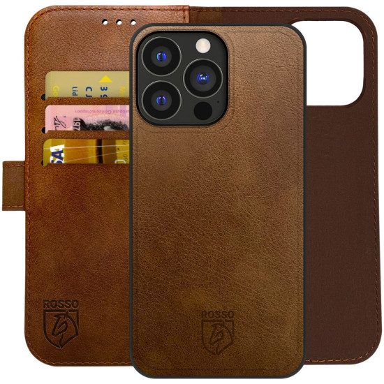 Θήκη iPhone 15 Pro Max Rosso Element 2 in 1 PU Πορτοφόλι - Brown (8719246401459)