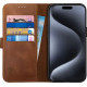 Rosso Deluxe Δερμάτινη Θήκη Πορτοφόλι Apple iPhone 15 Pro Max - Brown (8719246401565)