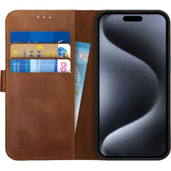 Rosso Deluxe Δερμάτινη Θήκη Πορτοφόλι Apple iPhone 15 Pro - Brown (8719246401541)