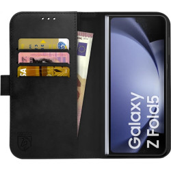 Rosso Deluxe Δερμάτινη Θήκη Πορτοφόλι Samsung Galaxy Z Fold5 - Black (8719246418778)