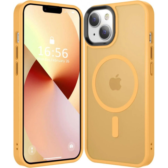 HappyCase Ημιδιάφανη Σκληρή Θήκη MagSafe - Apple iPhone 15 Plus - Matte Orange (8719246415241)