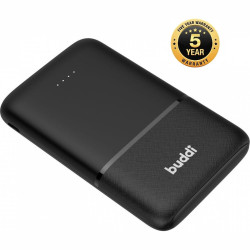 Buddi Mini PowerBank - Φορητή Μπαταρία Φόρτισης με 2 x USB-Α / 1 x Type-C - 5000mAh - Black - 5 Έτη Εγγύηση (8719246399077)