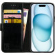 Rosso Element PU Θήκη Πορτοφόλι Apple iPhone 15 - Black (8719246401206)