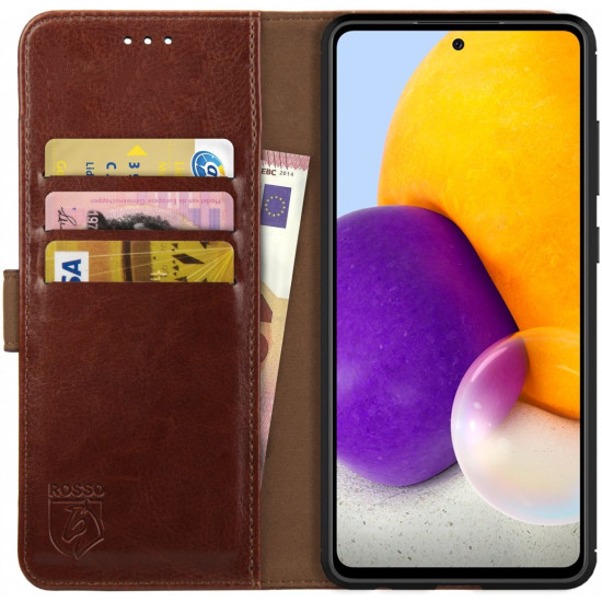 Rosso Element PU Θήκη Πορτοφόλι Samsung Galaxy A72 - Brown (8719246296642)