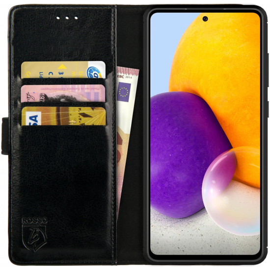 Rosso Element PU Θήκη Πορτοφόλι Samsung Galaxy A72 - Black (8719246296635)